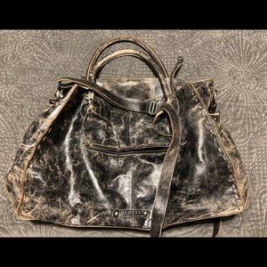 Bed Stu Rockaway Stitch-Detail Distressed Satchel Bag